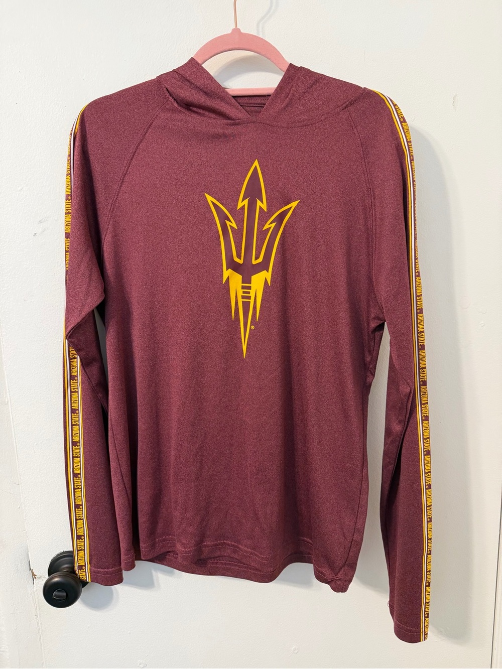 Colosseum Arizona State ASU Sun Devils Maroon Gold Pullover Hoodie Size M